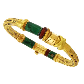 La Nouvelle Bague: 18K Gold Mesh and Enamel Bracelet