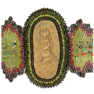 Woven Glass Bead Bracelet Circa 1990's