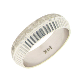 White Gold Estate Ridged Band