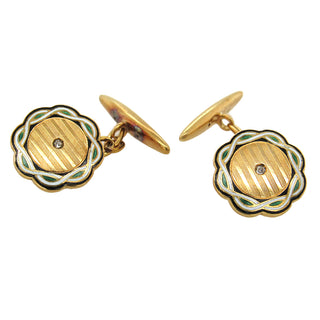 Antique Scalloped Gold Cufflinks