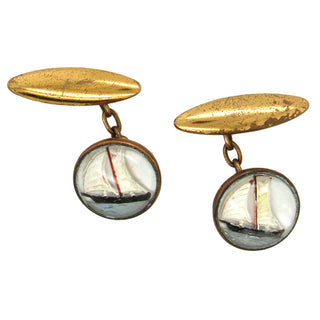 Vintage Reverse Crystal Cufflinks