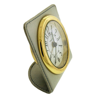 Tiffany Leather Quartz Desk/Travel Clock