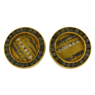 Gold and Rough Diamond Earring