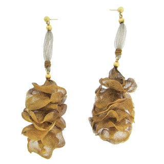 Rose Gold Mesh Long Earrings