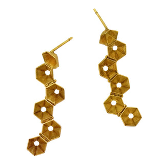 Enric Majoral: 18K Honeycomb Drop Earrings