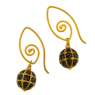 Clare Ullman: Black Diamond Bead Earrings