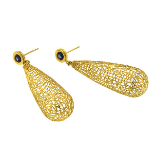 Baiyang Qiu: Sapphire Teardrop Earrings
