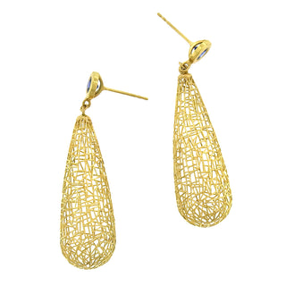 Baiyang Qiu: Sapphire Teardrop Earrings