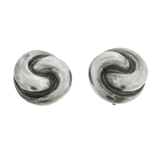 Knot Button Clip Earrings