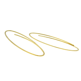 Niessing: 'Linear' Oval 18K Hoop Earrings