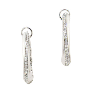 SimonG: Tapered Oval Diamond Hoops