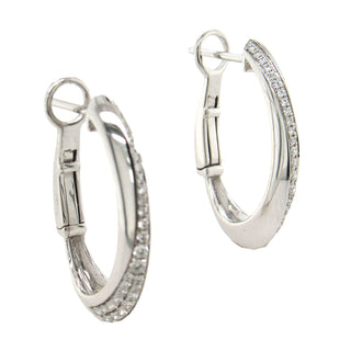 SimonG: Tapered Oval Diamond Hoops