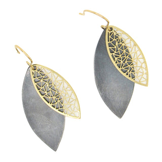 Baiyang Qiu: Marquise Shadow Earrings