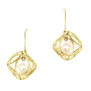 Momoko Kumai: Akoya Pearl Cage Drop Earring