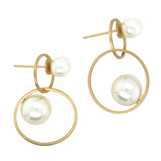 Momoko Kumai:  Intersecting Pearl Earrings