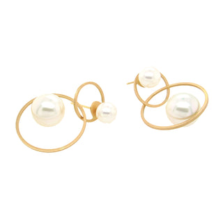 Momoko Kumai:  Intersecting Pearl Earrings