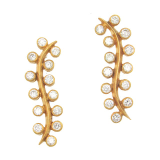 Diamond Leaf Earrings