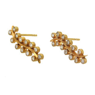Diamond Leaf Earrings