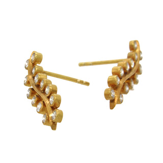 Diamond Leaf Earrings
