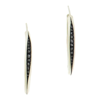 Timo Krapf: Black Diamond Sterling Hoop Earrings