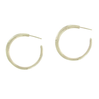 Timo Krapf: Black Diamond Sterling Hoop Earrings