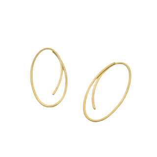 Niessing: 'Linear' Oval 18K Hoop Earrings
