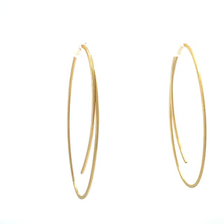 Niessing: 'Linear' Oval 18K Hoop Earrings