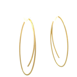 Niessing: 'Linear' Oval 18K Hoop Earrings