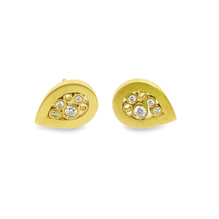 Belle Brooke: 18K Diamond Teardrop Stud Earrings