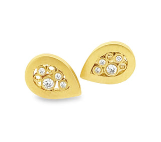 Belle Brooke: 18K Diamond Teardrop Stud Earrings