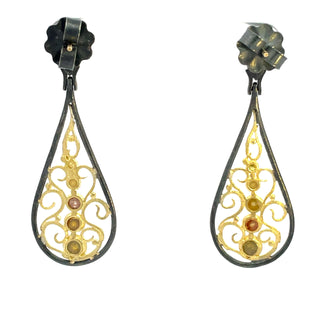 Alishan: Natural Rose-Cut Diamond Drop Earrings