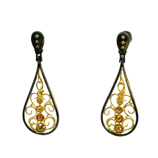 Alishan: Natural Rose-Cut Diamond Drop Earrings