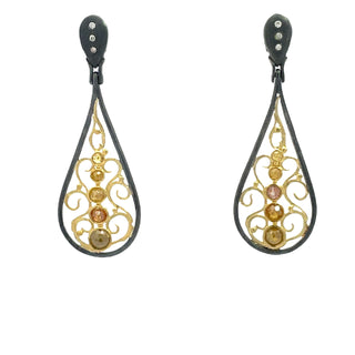 Alishan: Natural Rose-Cut Diamond Drop Earrings