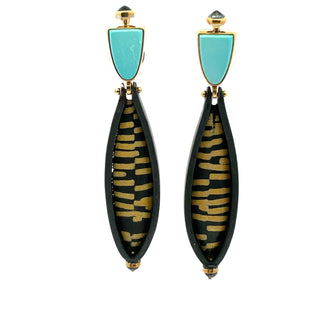 Michael Boyd: Turquoise Black Diamond Earrings