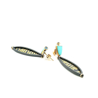 Michael Boyd: Turquoise Black Diamond Earrings