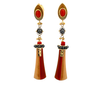 Michael Boyd: Jasper, Diamond & Jadeite Earrings