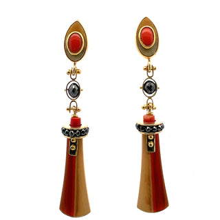 Michael Boyd: Jasper, Diamond & Jadeite Earrings