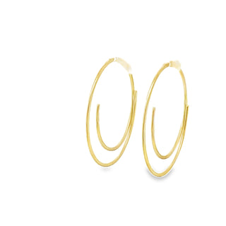 Niessing: Linear Round18K Hoop Earrings