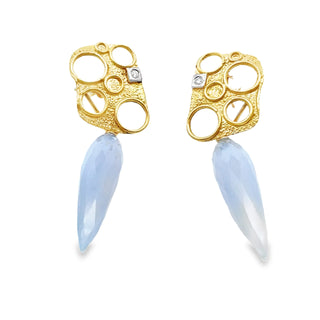 Marco Borghesi: Day/Night Blue Chalcedony Earrings