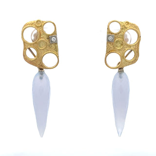 Marco Borghesi: Day/Night Blue Chalcedony Earrings