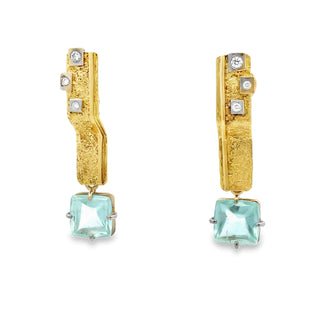 Marco Borghesi: 18K Day/Night Aquamarine Earrings
