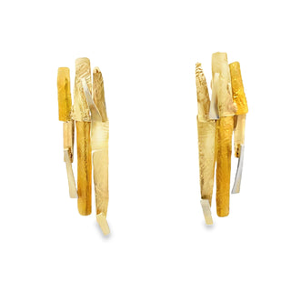 Glenda Arentzen: Multi-Colored Gold Fringe Earrings