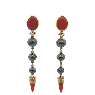 Michael Boyd: Black Diamond Coral Drop Earrings