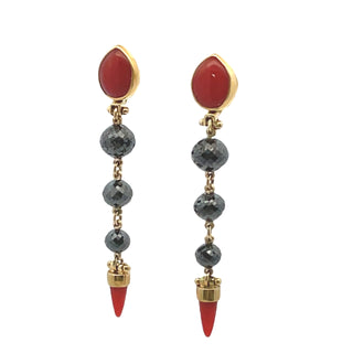 Michael Boyd: Black Diamond Coral Drop Earrings