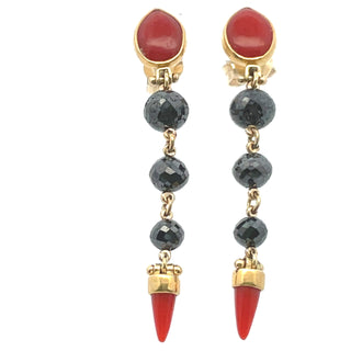 Michael Boyd: Black Diamond Coral Drop Earrings