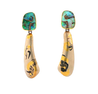 Carrie Adell: Boulder Opal Shakudo Drop Earrings