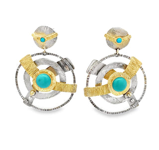 Eric Russell: Turquoise Drop Earrings, 1980's