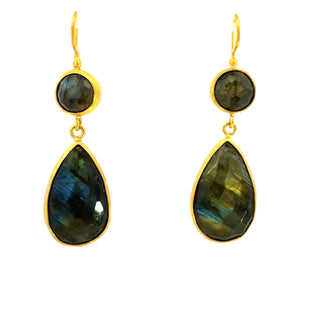Stephanie Albertson Ladradorite Drop Earrings22K