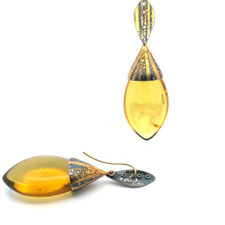 Peter Schmid: Amber Diamond Earring Drops