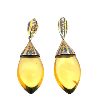 Peter Schmid: Amber Diamond Earring Drops